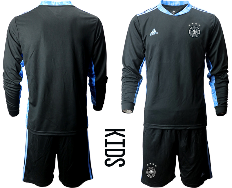 Youth 2021 European Cup Germany black Long sleeve goalkeeper Soccer Jersey1->germany jersey->Soccer Country Jersey